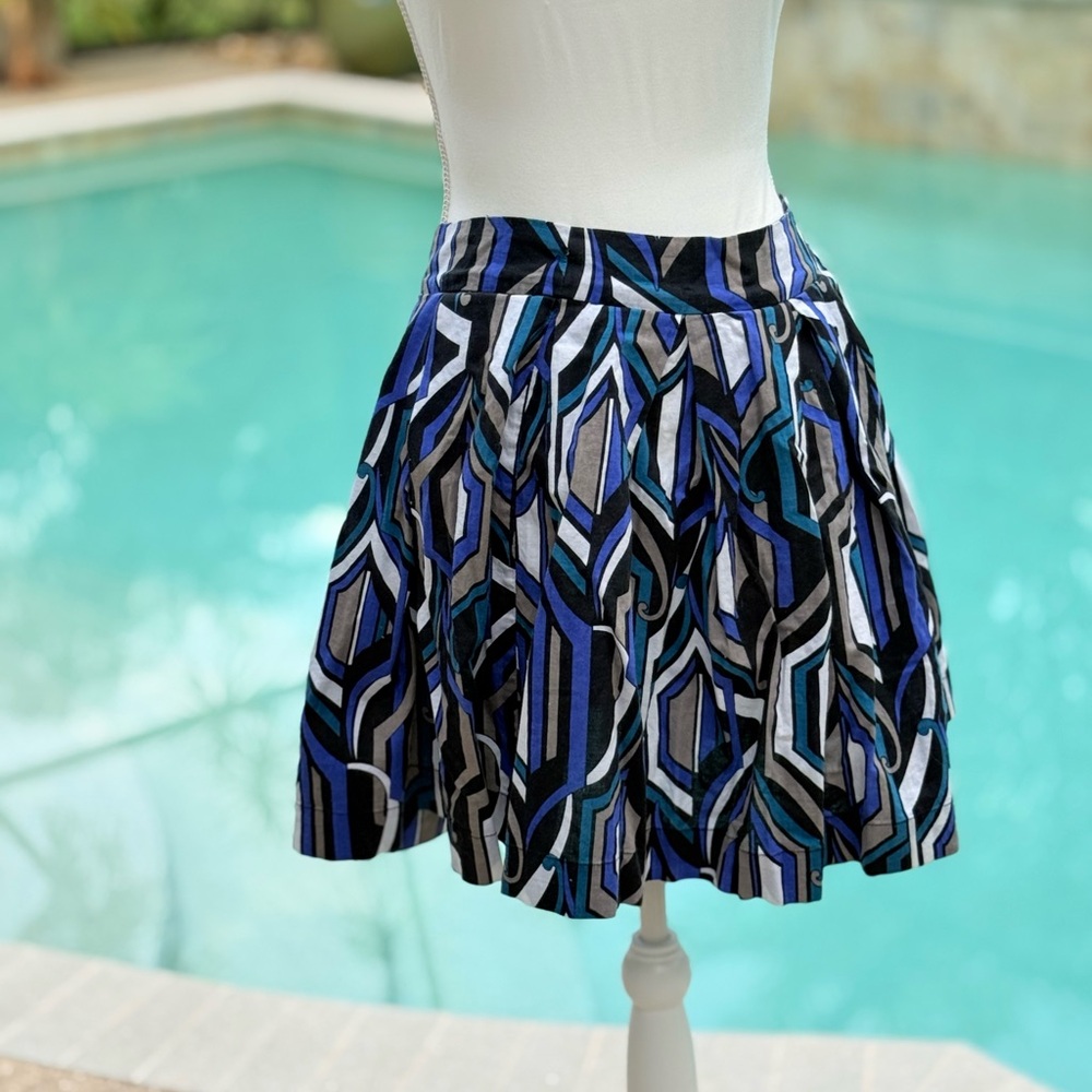 Forever 21 Blue and Black Geometric Skirt